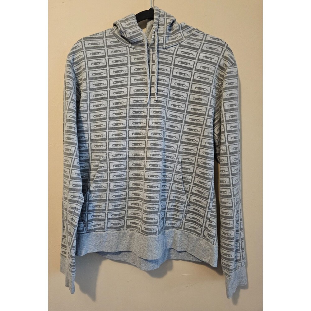 Old Navy 2005 Sweatshirt unisex M hooded, cassette tape pattern